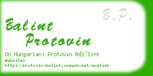 balint protovin business card